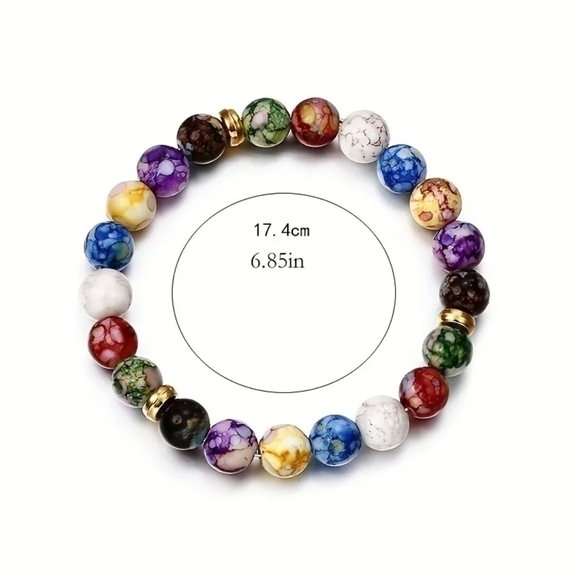 NWT 7 Chakra Reiki Healing Stone Bracelet - Picture 3 of 6